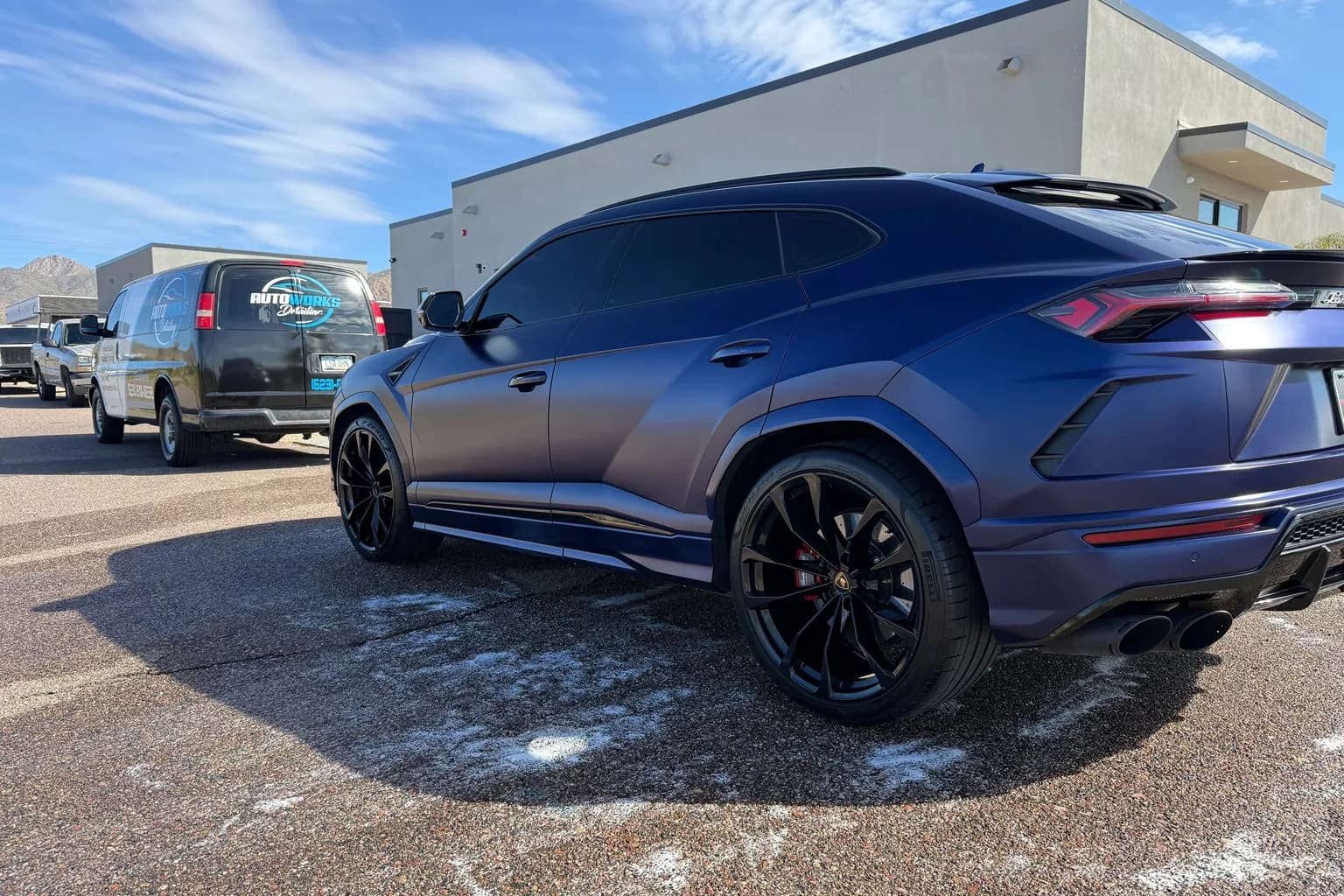 Blue SUV freshly detailed and protected by AutoWorks